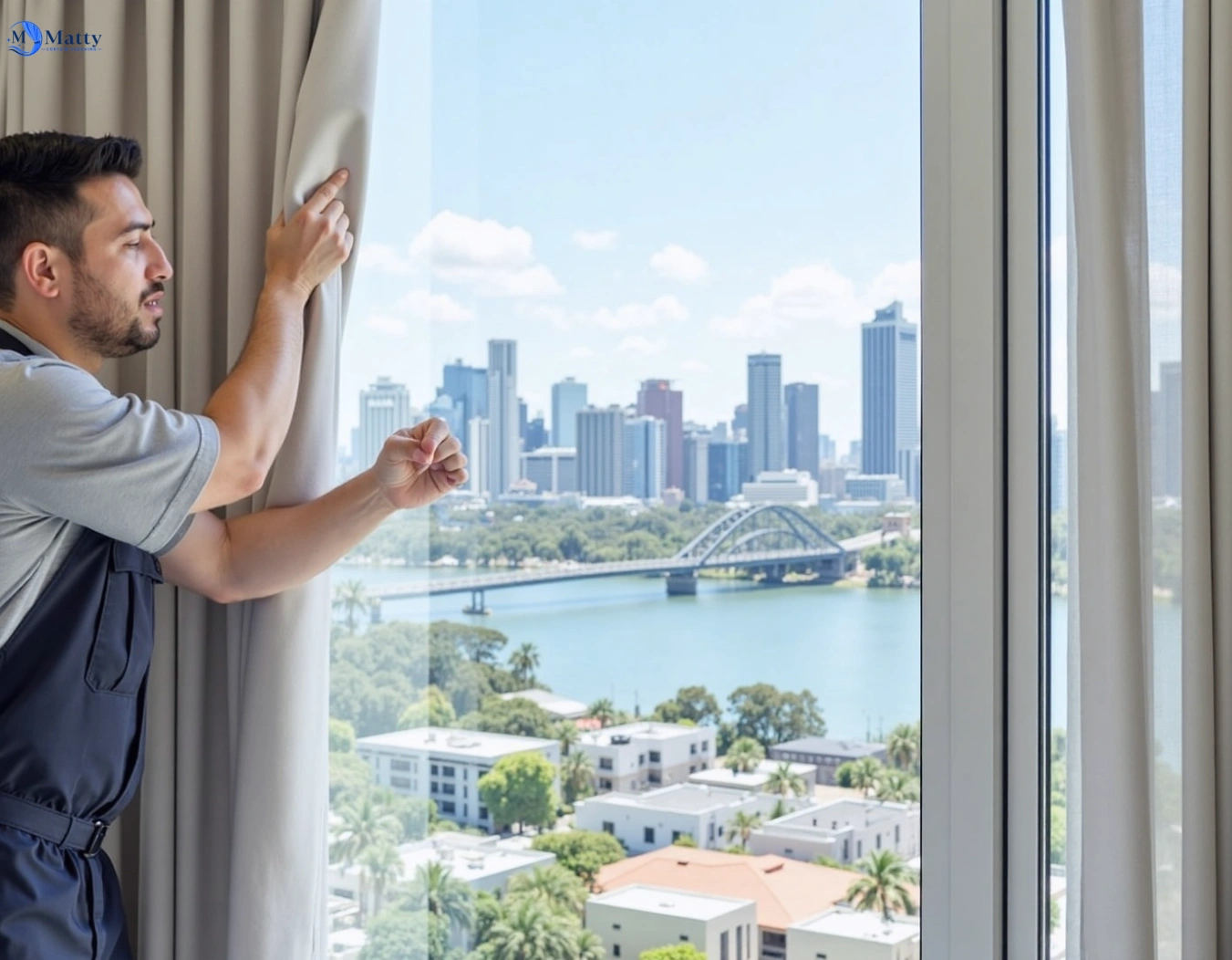 Professional curtain steam cleaning service sylvania-nsw QLD by Matty Curtain Cleaning